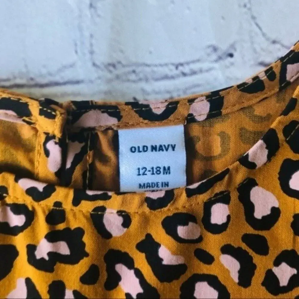 Old Navy Girls Animal Print Swing Dress Sz 12-18 M